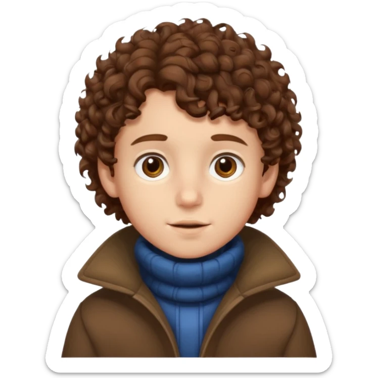 Boy with Brown Curly Hair – Brown curls, young face wearing winter clothes




 sticker