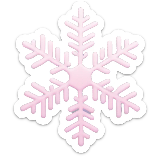 pastel pink snowflake  sticker