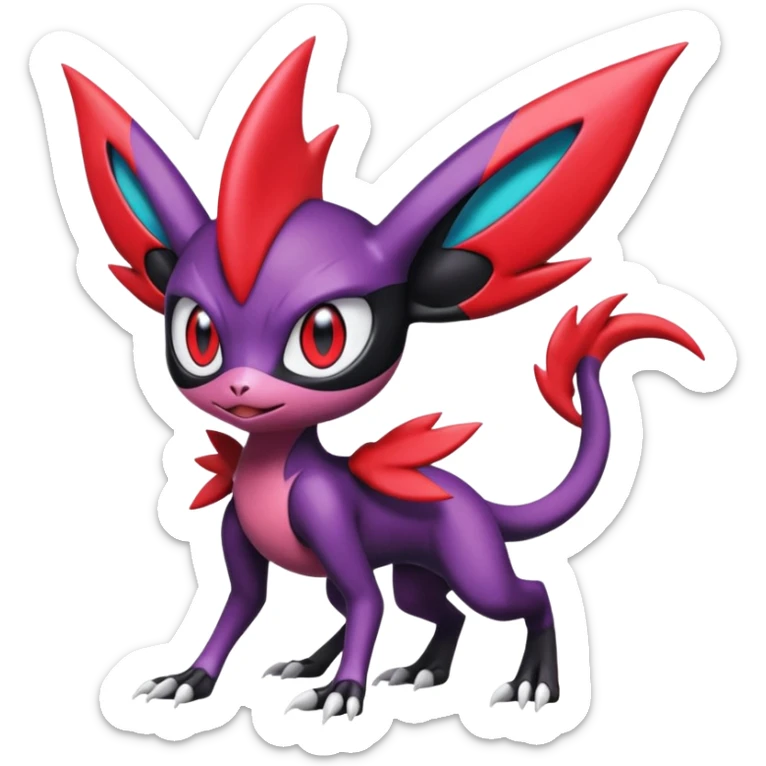 Colorful Cool Badass  Meloetta-Noibat-Guilmon-Darkrai-Sneasel-Pokémon-Fakémon-fusion-hybrid-creature sticker