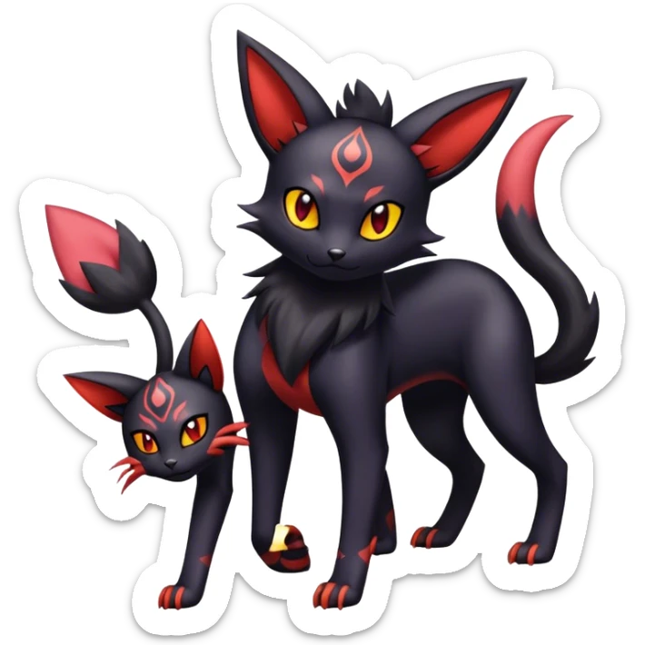 Umbreon-Litten-Espeon-Zorua-Torracat-fusion-hybrid full body sticker