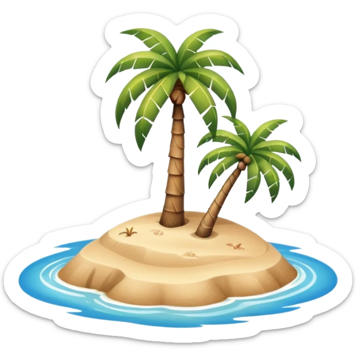 emoji of desert island in the middle of the sea sticker