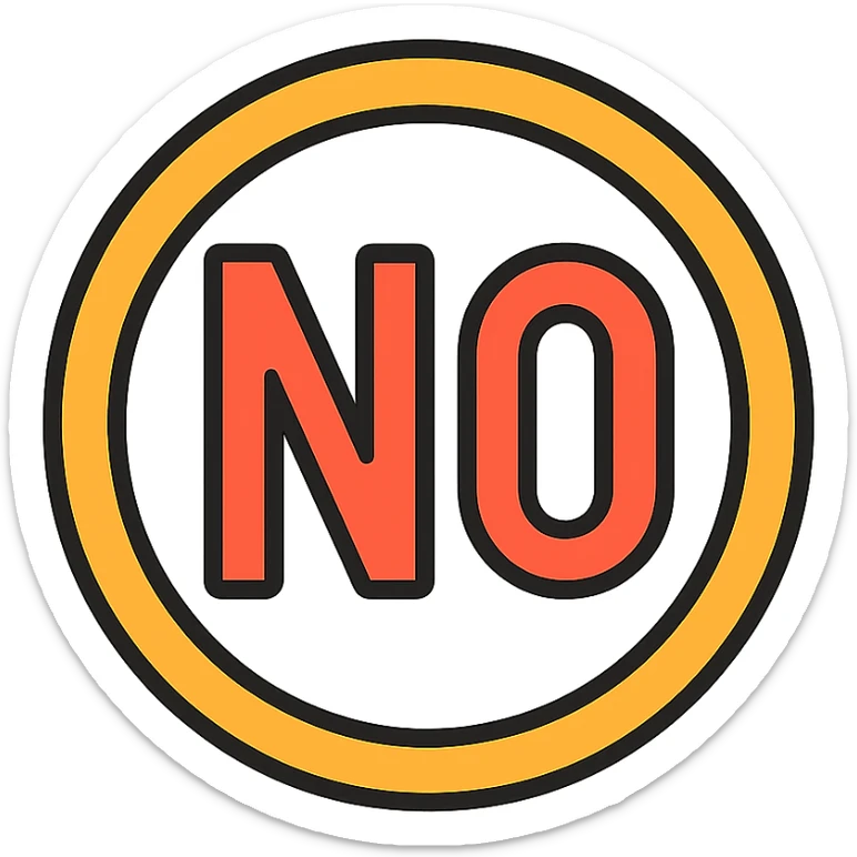 the word NO sticker