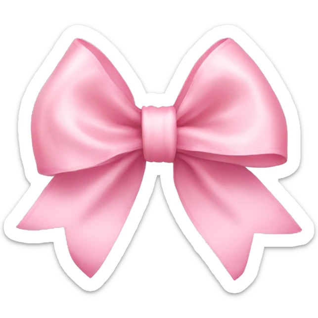 light pink ribbon bow sticker