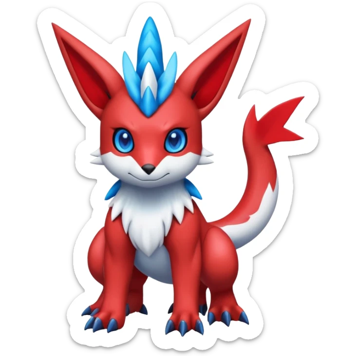 Cute Guilmon-Latias-Umbreon-Fakémon-hybrid-creature (full body)  sticker