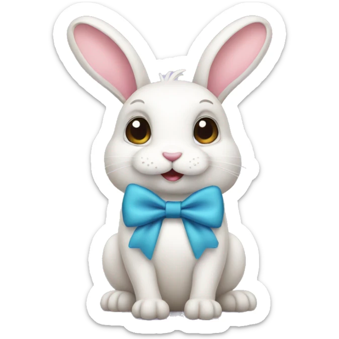 Bunny with bow sticker