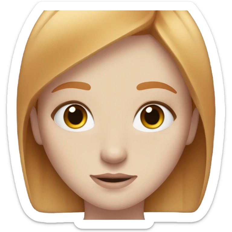 pale girl with straight ginger hair, freckles, hazel eyes, long eyelashes sticker