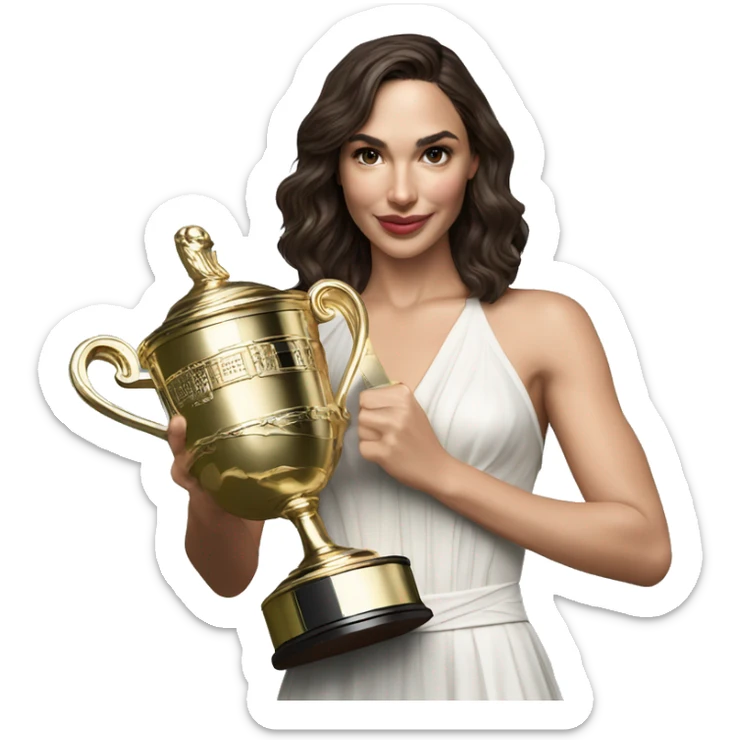 Gal gadot holding Wimbledon trophy  sticker