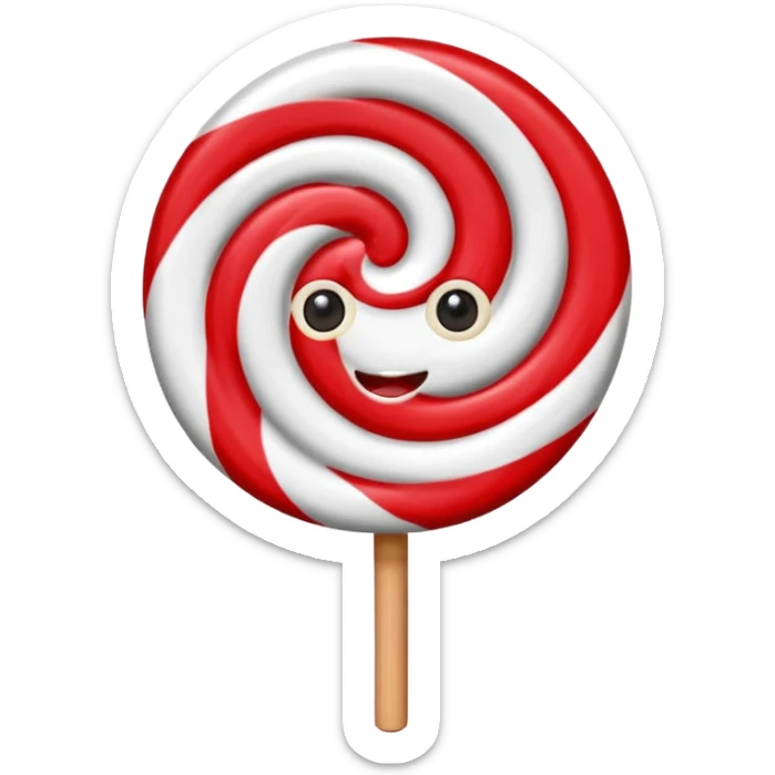 cute lollipop with eyes and mouth hair and personality sticker