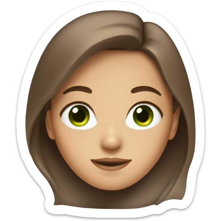 brown hair girl with green eyes sticker