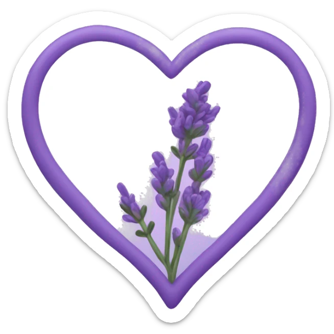 lavender heart sticker