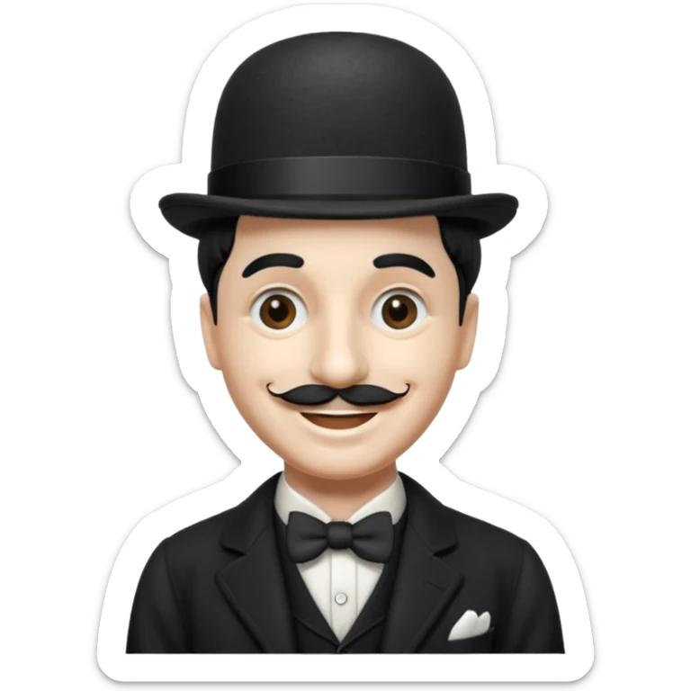 Quiero una imagen graciosa de charles chaplin por favor sticker