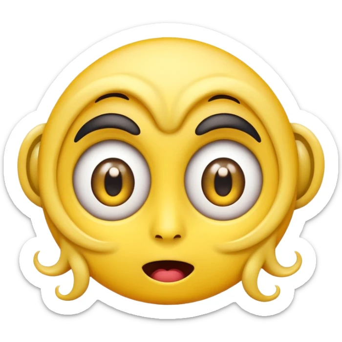 cartoon sticker of a colorful and cheerful dizzy and confused emoji, no text, suitable for WhatsApp and Instagram sticker
