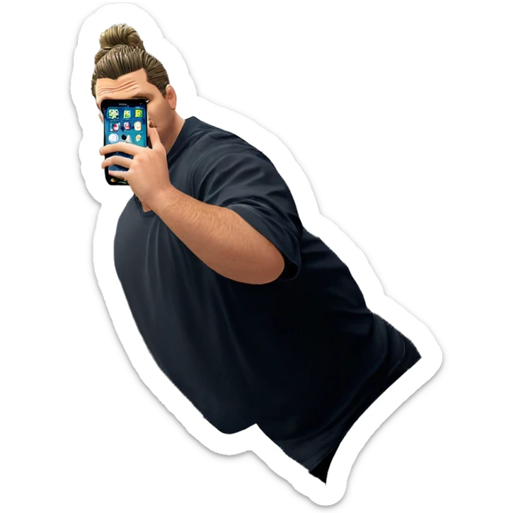 bathroom selfie with phone sticker