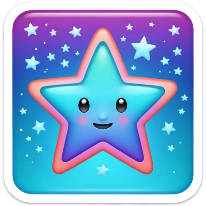 
Star color in in gradient of turquoise, blue, pink, purple, and coral sticker