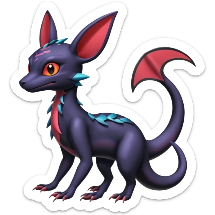 Shiny Salandit-Umbreon-Gabite-Noivern-Noibat-Hybrid (Full body) sticker