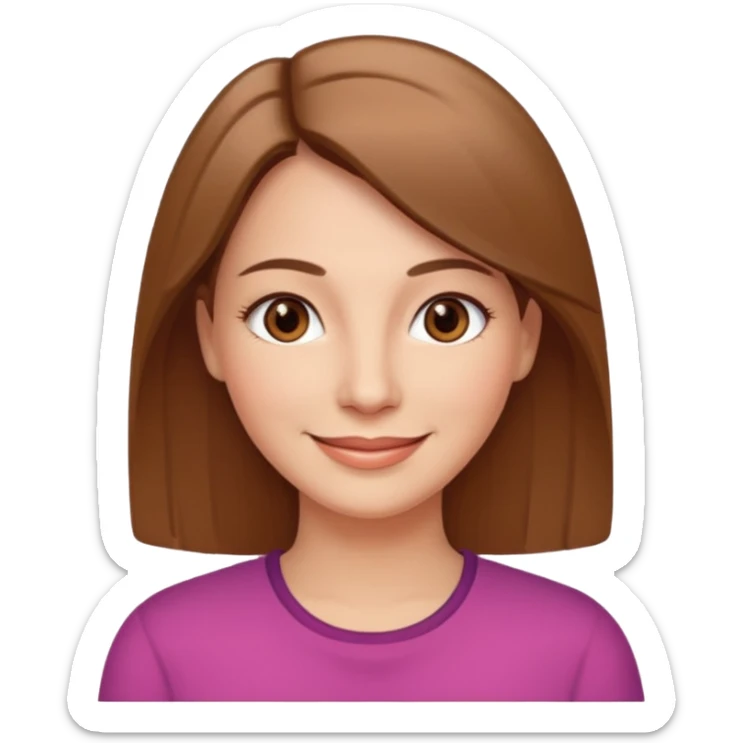 woman 40 years old brown eyes light brown straight hair smile sticker