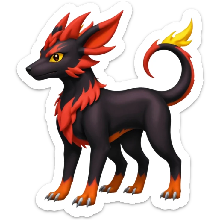 
Canine-Houndoom-Salandit-Noibat-Flareon-Fakémon-Digimon-fusion (full body) sticker