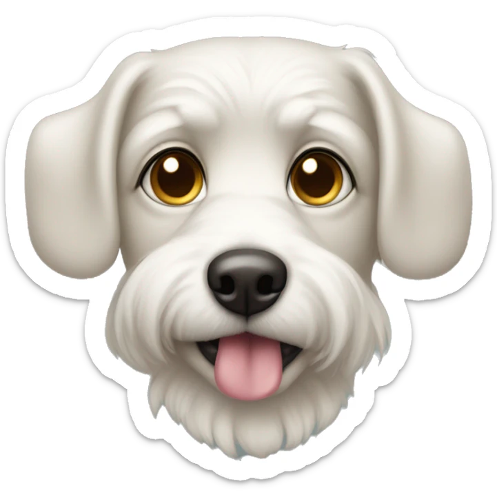 malteese dog face, with a spot on the top of the nose a little crossed eyed sticker