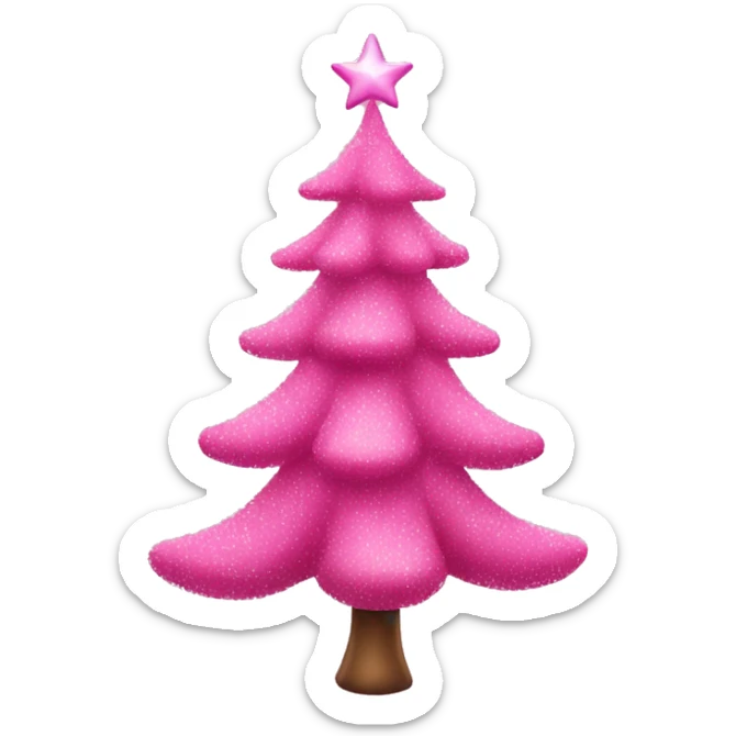 pink Christmas tree sticker