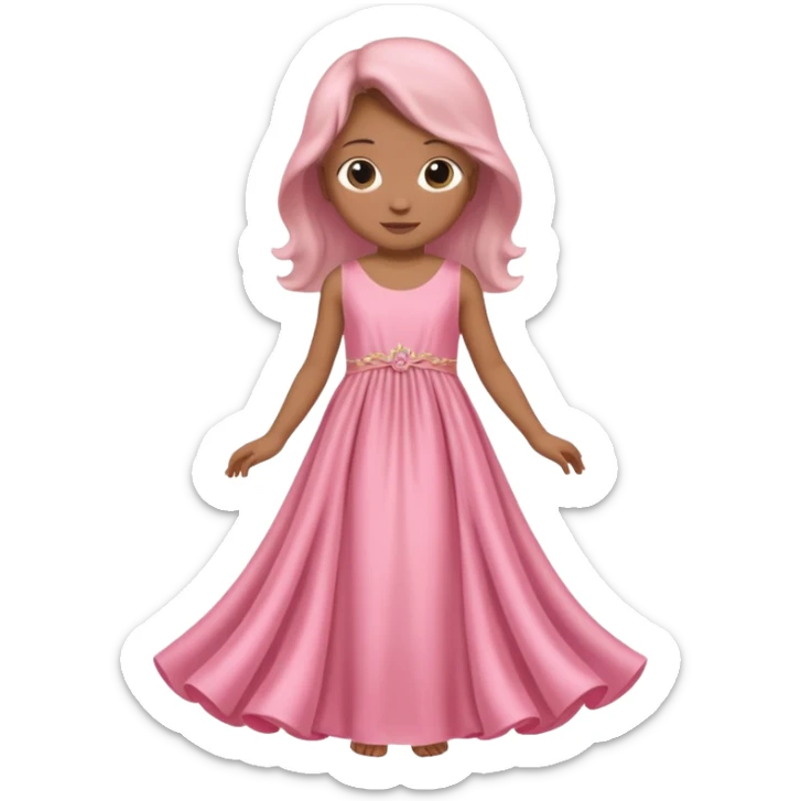 Gown in pink for kids only dress no gender  sticker