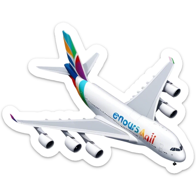 Airbus A380 - Airbus (Model Year: 2021) (Iconic colour: White with colorful tail) sticker