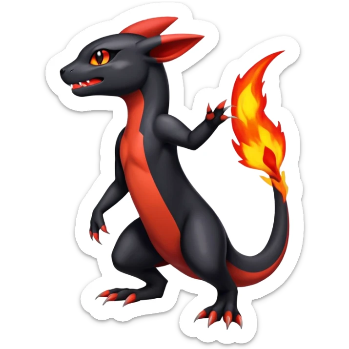 Salandit-Umbreon-Charmeleon-Fakémon-hybrid-creature (full body)  sticker