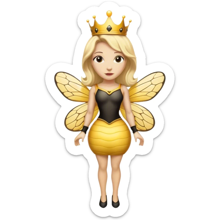 Full Body plus  Queen bee woman with  blonde hair and big nose sticker