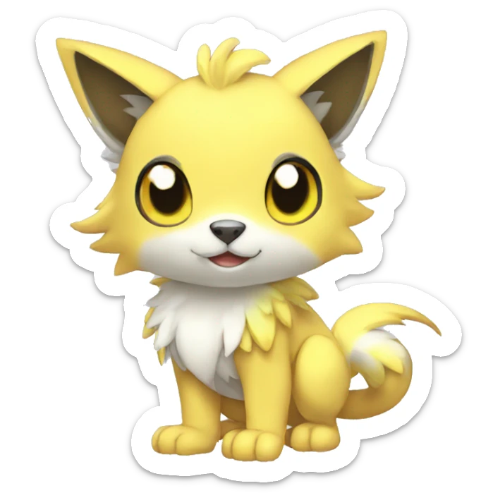 Cute cool shiny colorful animal hybrid Fakemon full body sticker