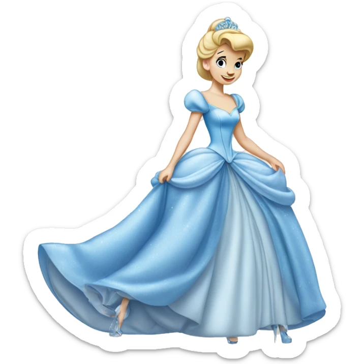 Disney Cinderella in ball gown and glass shoes sticker