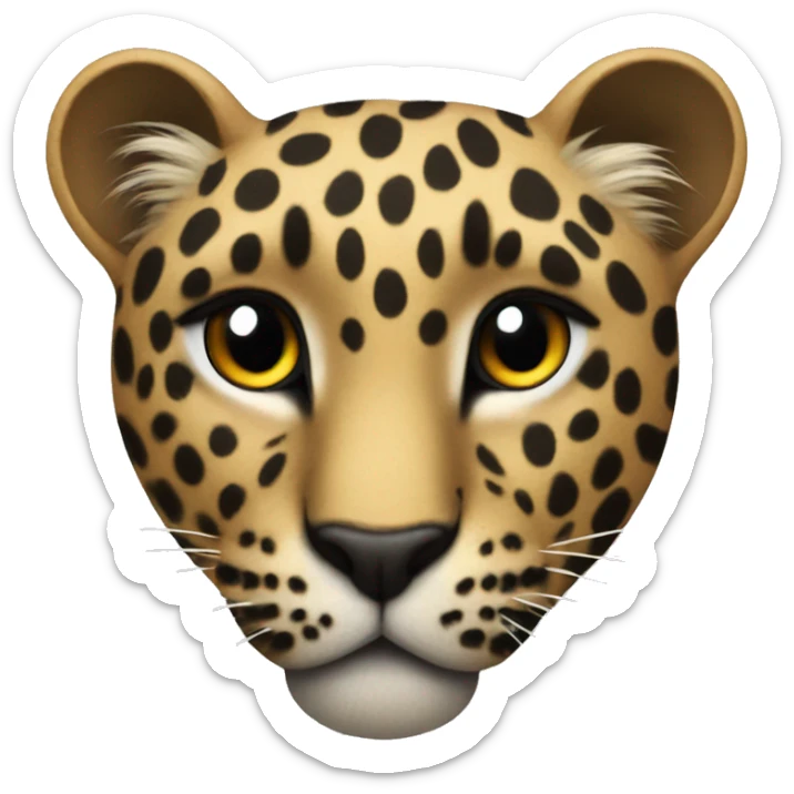 Leopard heart sticker