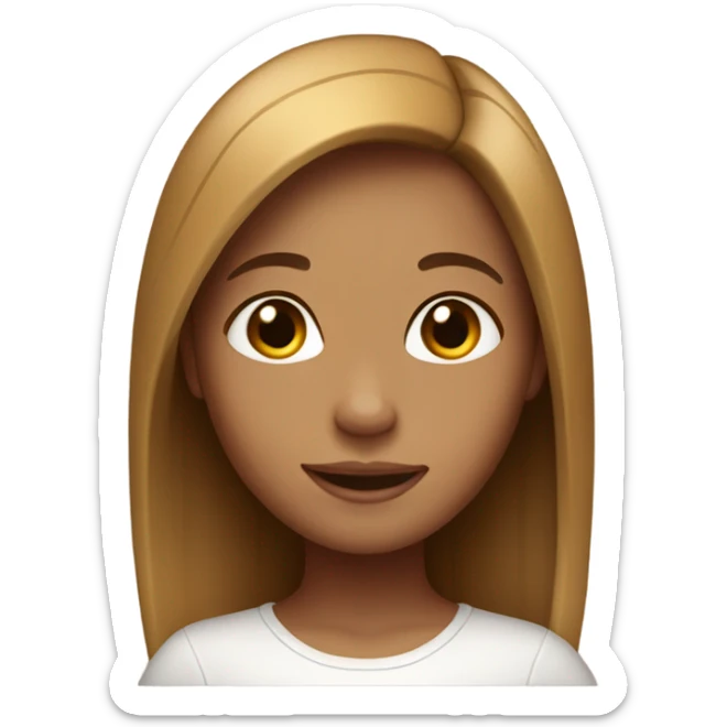 Tan girl with straight hair and caramel and brown highlights blissful sticker