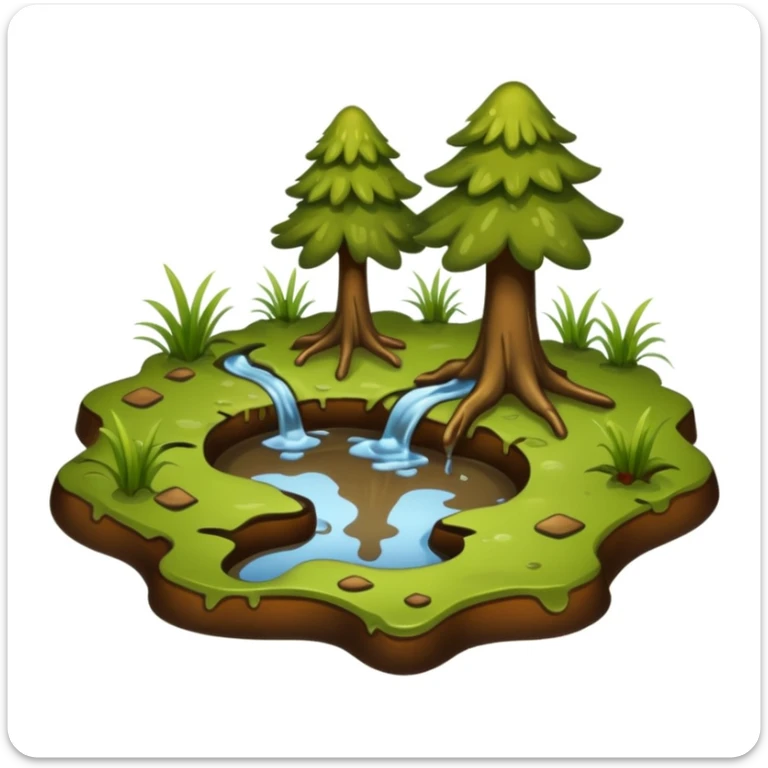 Emoji to be used on my dog’s Instagram highlight. It’s a highlight of my dogs adventures where they run through forests and splash through muds so an emoji of maybe a muddy puddle with forest or swampy elements sticker