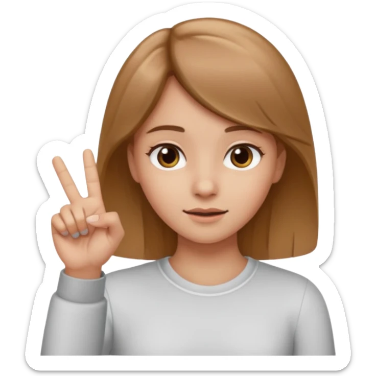 Chica de pelo café claro tirando dedo (o diciendo groserías) tipo así 🖕🏻 sticker