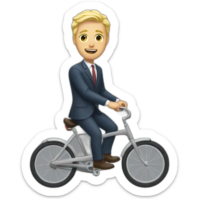 blonde guy in a suit riding that fell of his bike and broke his finger sticker