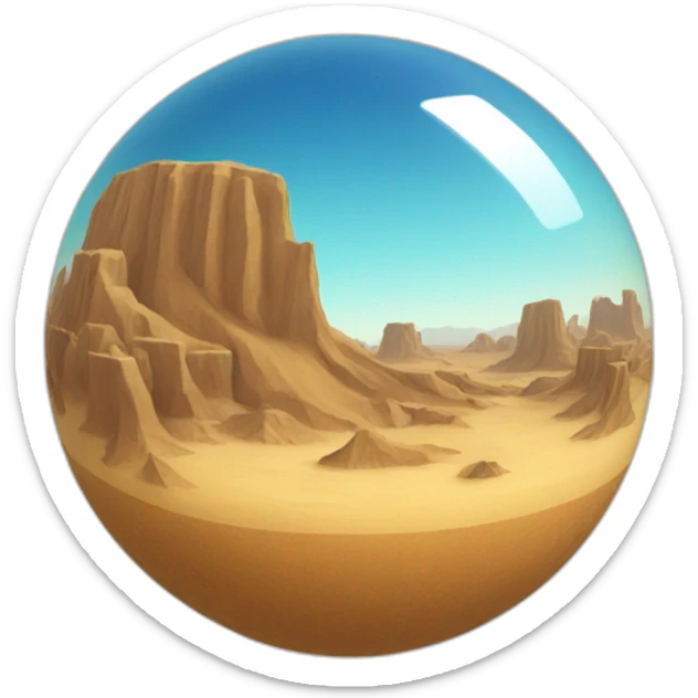 desert globe sticker