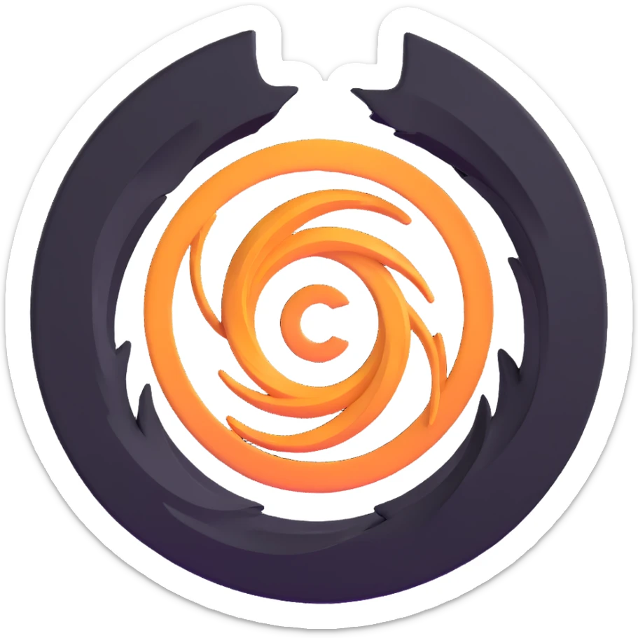 $PORTAL coin with a swirling portal effect in the center, vibrant colors sticker