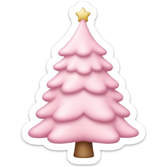pastel pink christmas tree sticker