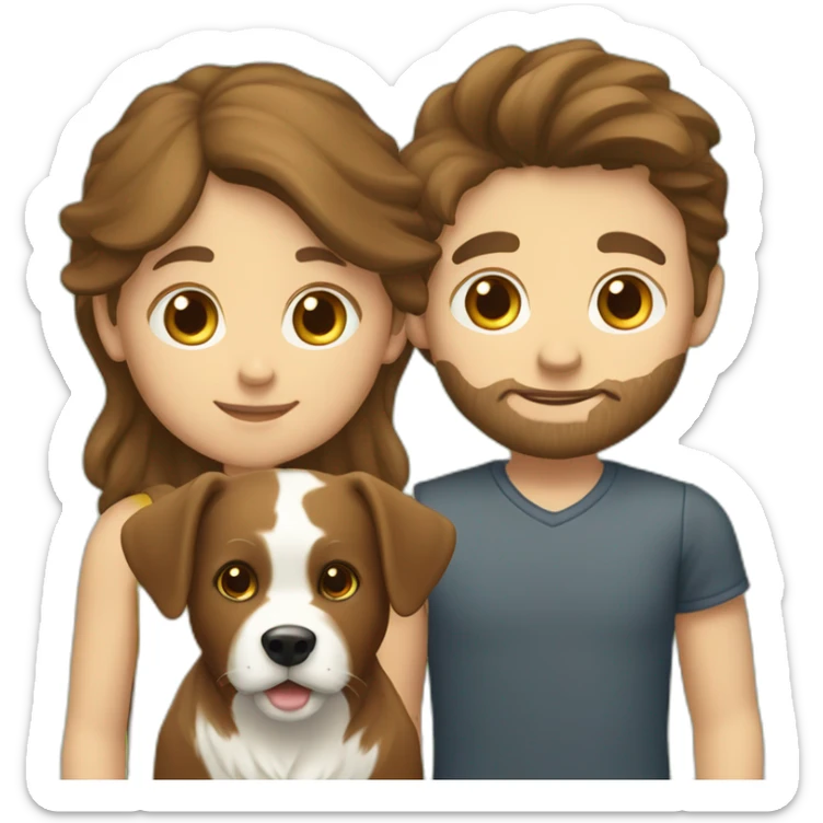 girl-with-long-brown-hair,-a-boy-with-short-beard-and-brown-short-hair,and-appenzell-mountain-dog sticker