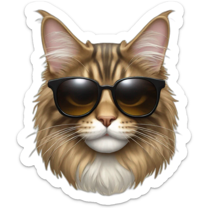 Maine coon with sunglasses  sticker