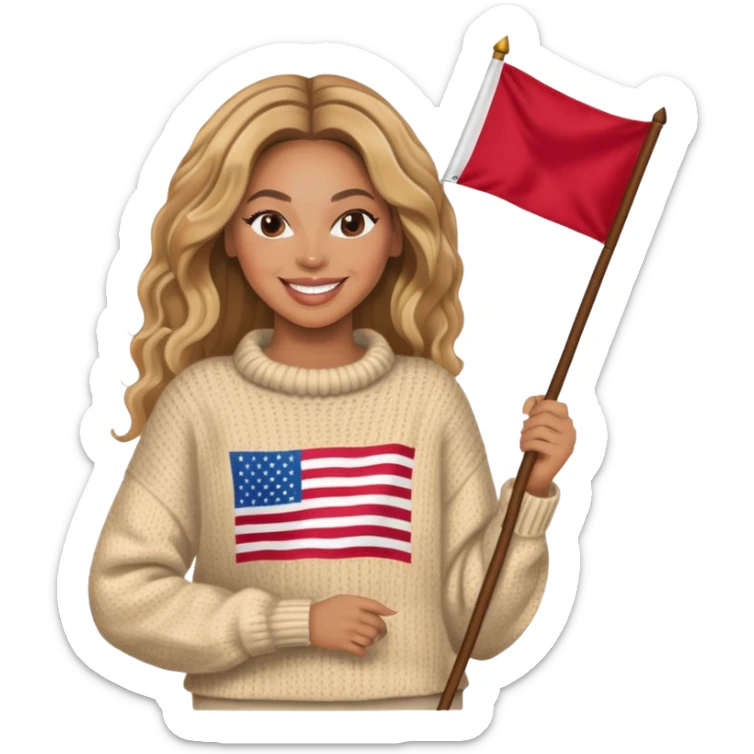 Beyoncé cozy flag sticker