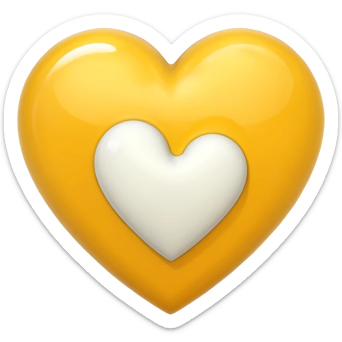 Yellow and white giant heart  sticker