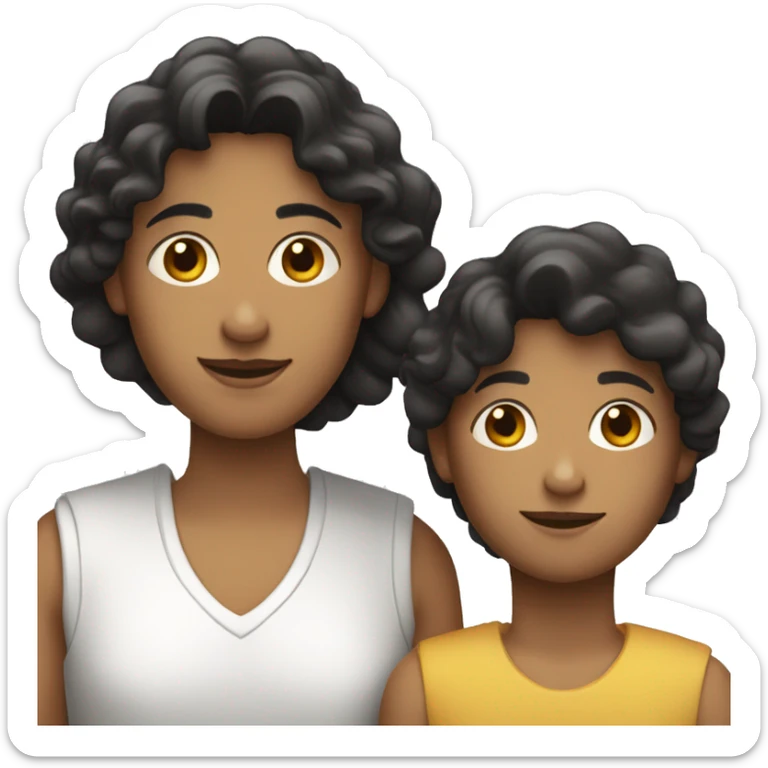 mujer con dos niños blanca y de pelo negro y un hombre rubio sticker