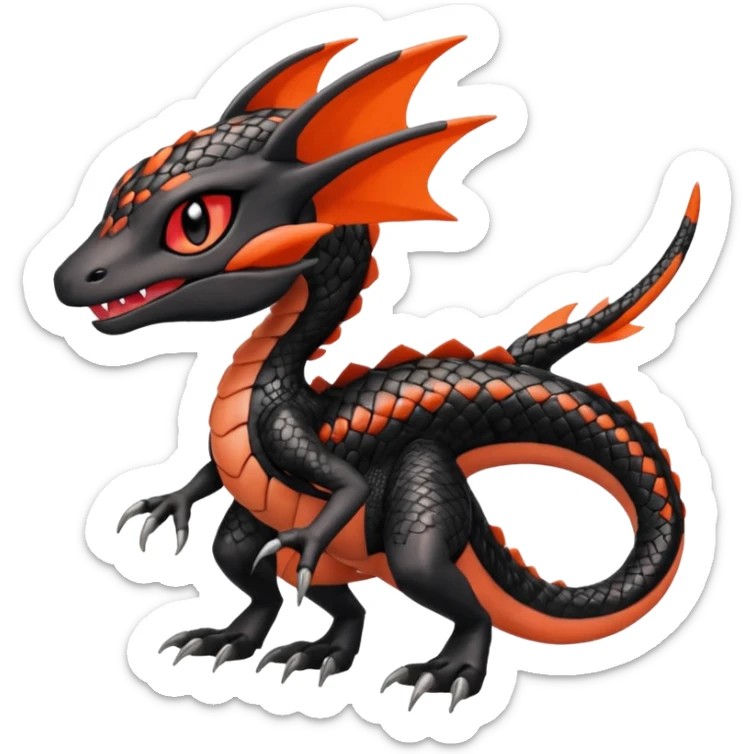 Meloetta-Guilmom-Salandit-Trico-Pokémon-Digimon-Fakémon-fusion-hybrid-creature sticker