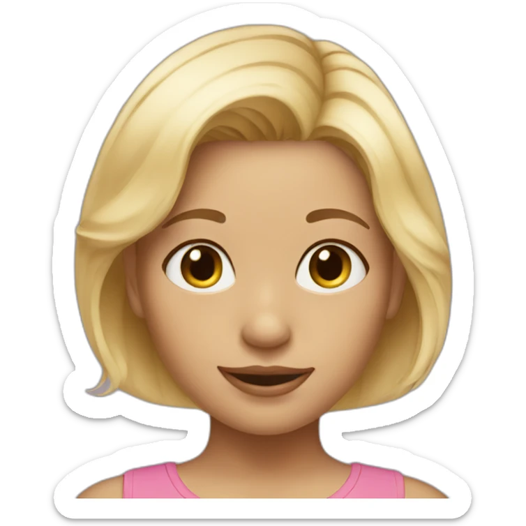 Mom and daughter toddler blonde hair sticker