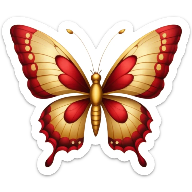 "Golden butterflies with shades of red and brown on their wings, vintage style, intricate details, soft warm lighting, aged parchment background." sticker