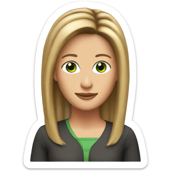 Rachel Green friends with hair highlights and green eyes sticker