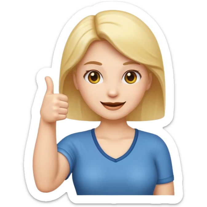 a emoji like this 🙅🏻‍♀️ but with its arms out and thumbs up on its hands sticker