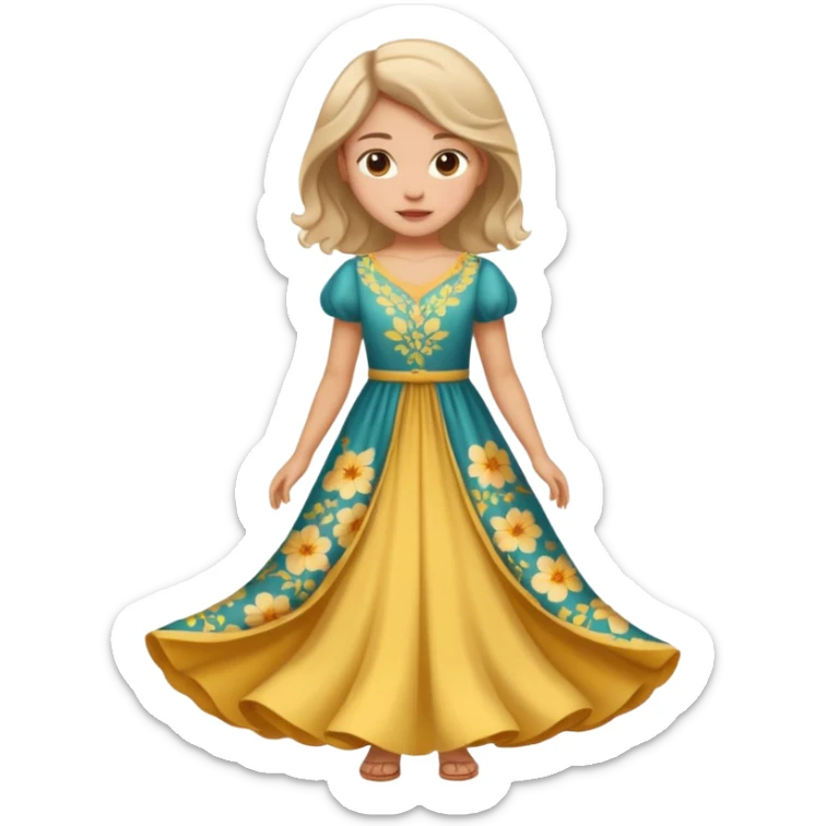 دختر با لباس sticker