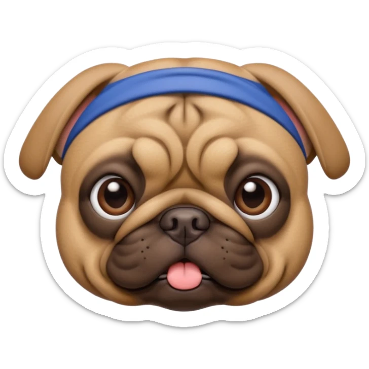 Brown (pug crossed with french bulldog) dog I'd like a 3D emoji sticker