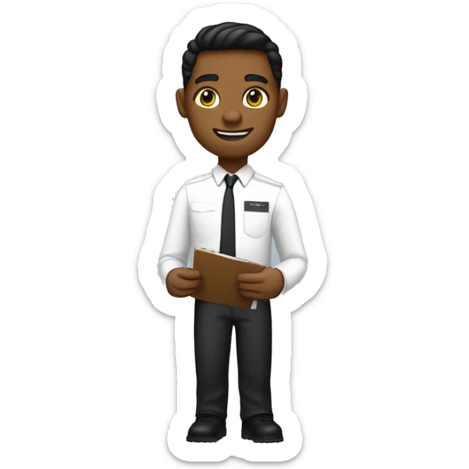 mormon missionary with one black nametag over the left side of the chest with a clipboard on hand, shown half of the body, completely white shirt sticker